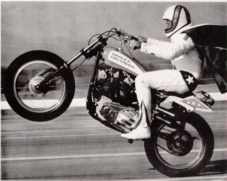 Evel Knievel a Harley Davidson XR 750