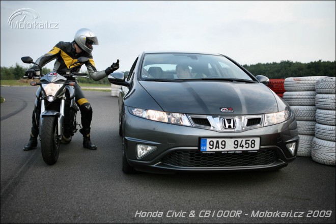 Moto&Auto po japonsku: Honda Civic + Honda CB1000R