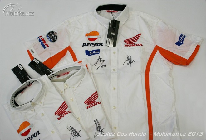 Soutěžte o tři košile Gas Honda s podpisy Marca a Daniho