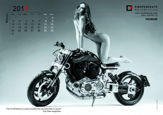 Kalendář Confederate Motorcycles 2014
