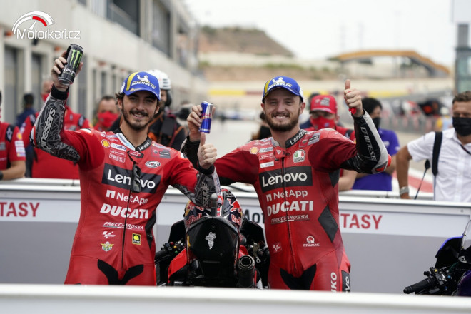 Ohlasy MotoGP: Ducati si v kvalifikaci v Aragónu dojela pro první a druhé místo
