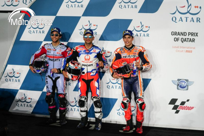 Ohlasy GP Kataru: Kvalifikaci ovládl Jorge Martin, z první řady odstartují i Bastianini s Márquezem