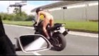 Naked Girl Riding a Motorcycle