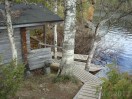 Volně přístupná sauna na břehu jezera - NP Oulanka