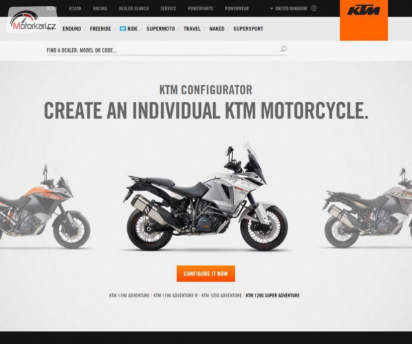 KTM představilo nový web s konfigurátorem