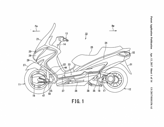 Patentový nákres od Suzuki odhaluje hybridní skútr s pohonem obou kol