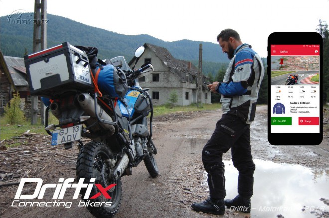 Mobilní aplikace Driftix - motorkáři pomáhají motorkářům