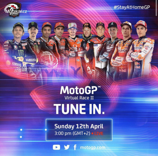 Druhý virtuální závod MotoGP už tuto neděli 12.dubna