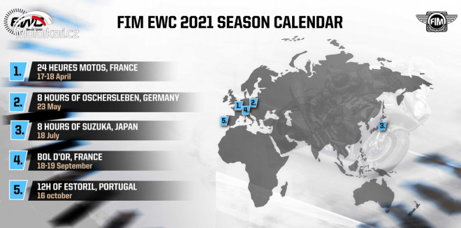 Předběžný kalendář FIM EWC pro rok 2021