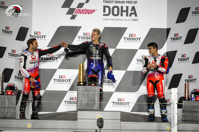 Ohlasy MotoGP: Závod v Dauhá vyhrál Quartararo, Zarco se ujímá vedení šampionátu a Martín si dojel pro první pódium