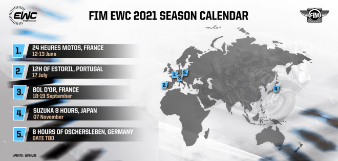 Další změny v kalendáři FIM EWC 2021, Oschersleben zatím bez termínu