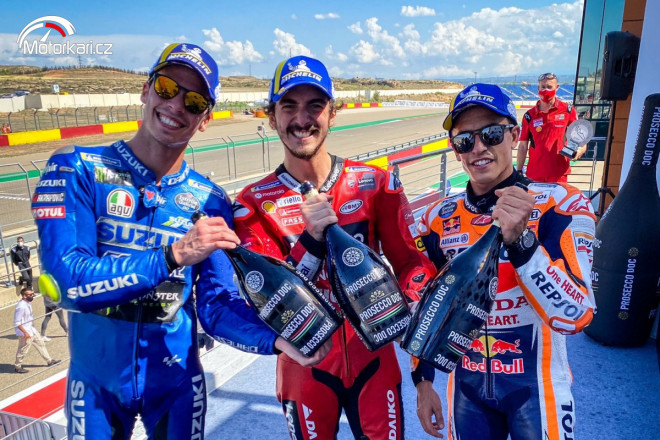 GP Aragonie – Ital Bagnaia porazil Márqueze a slaví první vítězství v MotoGP