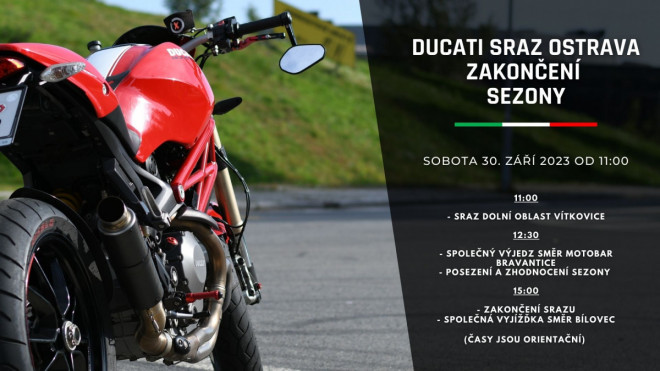 Pozvánka na Ducati sraz Ostrava: zakončení sezony