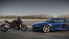 Test 0-240-0: Ducati Diavel vs. Audi R8 V10