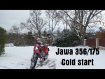 Studený start Jawa 356/175, první sníh.